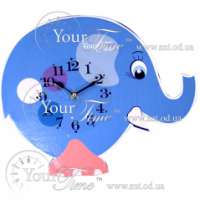 Часы настенные Слон голубой МДФ 33,5*4,5*27,5см