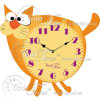 Часы настенные Кот детские МДФ 29,5 * 4,5 * 30см