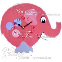 Часы настенные Слон розовый МДФ 33,5*4,5*27,5см